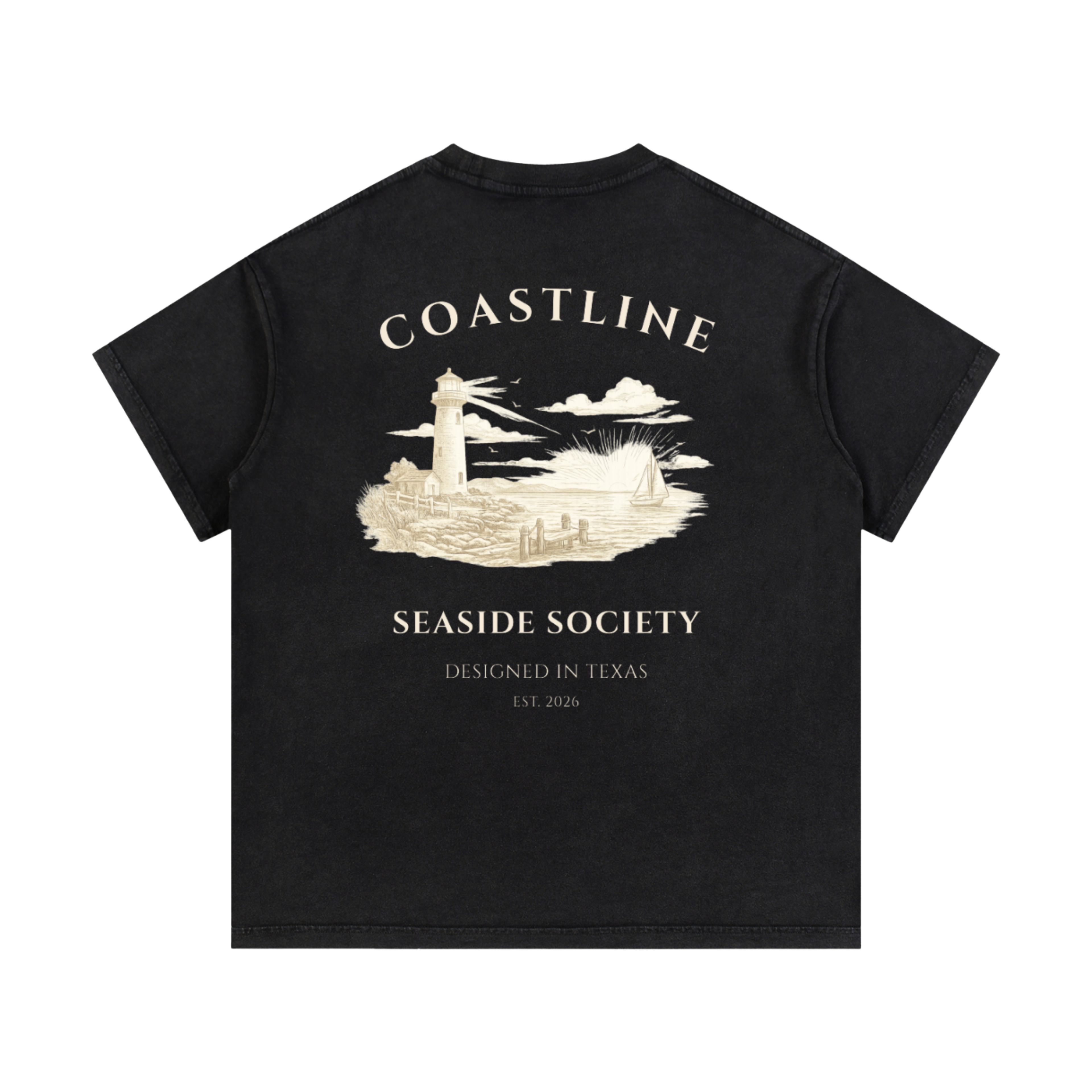 Coastline Vintage Wash Cotton T-Shirt