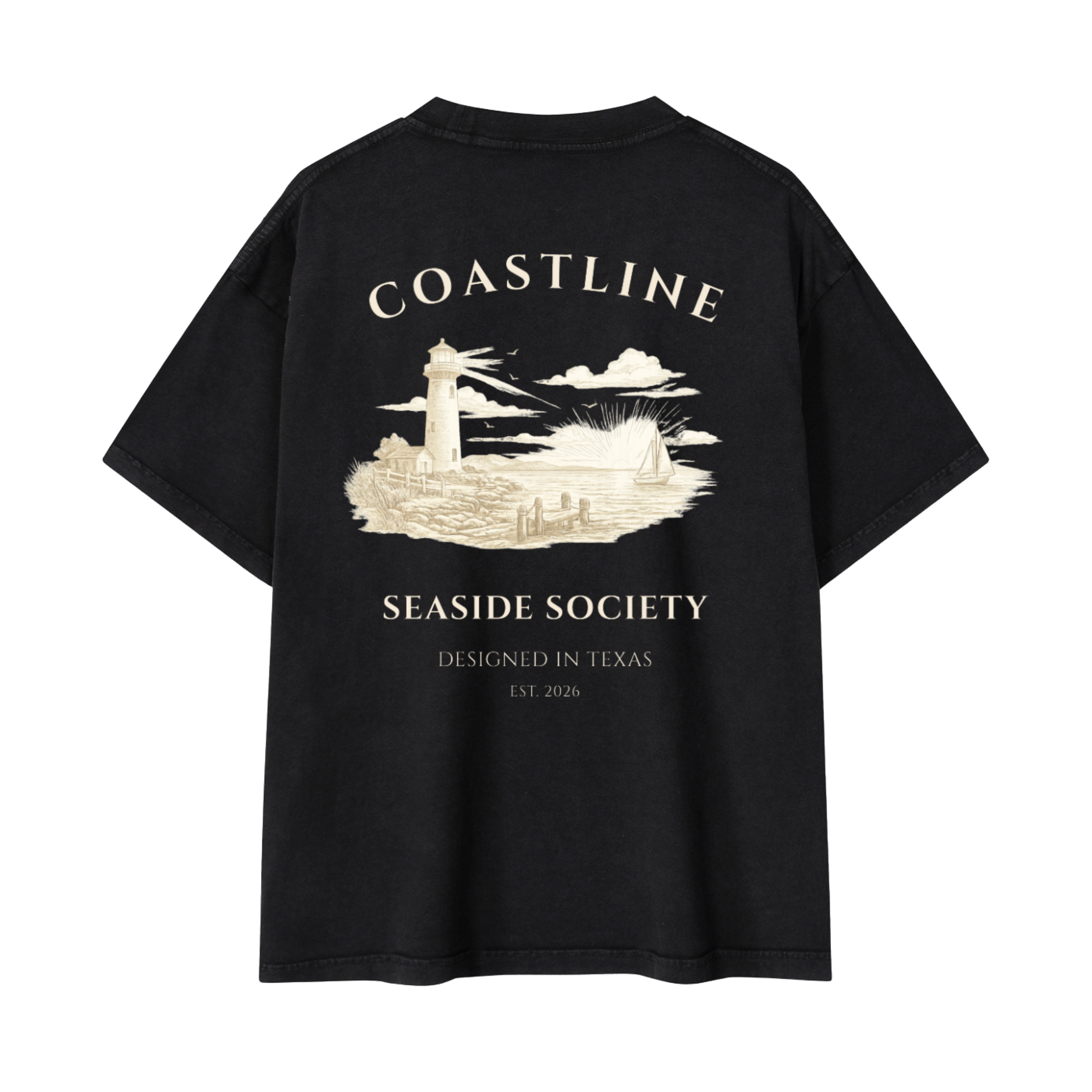 Coastline Vintage Wash Cotton T-Shirt